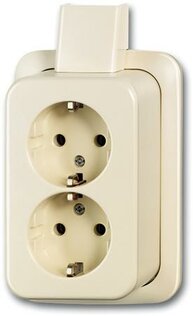 Busch-Jaeger Opbouw cremé schakel met montageplaat