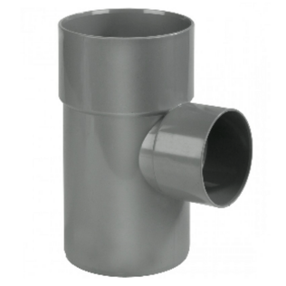 PVC T stuk 2 x lijm mof x 1 spie lijm 90°