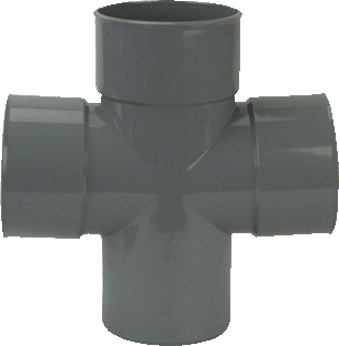 PVC Dubbel T-Stuk 3 x mof/ 1 x Spie 90° 