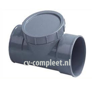 PVC ontstopping T-Stuk met schroefdeksel