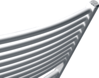 Vasco IRIS HDRM licht gebogen handdoekradiator 1734 x 600 (1128 watt)  kleur Ral 9005 ZWART