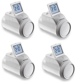 Honeywell Evohome voordeel pakket 4 stuks thermostaatknop draadloos - HR924WE