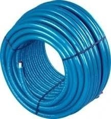 Uponor Uni pipe PLUS 20 x 2,25 mm in blauwe isolatie mantel 4 mm lengte rol &aacute; 100 meter