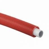 Uponor Uni Pipe Plus 16 x 2 mm in rode mantelbuis - lengte rol &aacute; 75 meter
