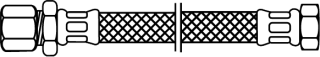 Flexibele aansluitslang rvs 10 mm x 3/8&quot; knel x bin - lengte 30 cm