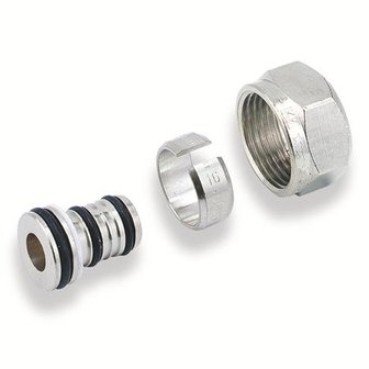 Comap aansluit koppeling 16 x 2 mm - M22. Voor aluminium en kunststof buis ( AKB / alu-pex ) (set  2 stuks)