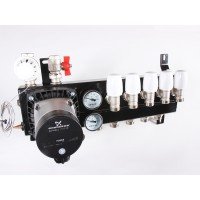 Top-Flow vloerverwarming verdeler 5 groepen met Grundfos Alpha 2 L energiezuinige pomp