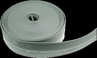 Rand isolatie 150 mm hoog x 8 mm dik met flap rol &aacute; 25 meter - met plakstrip