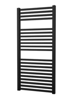 Plieger Palmyra design handdoek radiator 1775 x 600 kleur zwart (1046 watt) gebogen