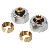 Plieger adapter voor onderblok M24 x 15 mm (set  2 stuks) kleur chroom