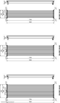 Plieger Antika 1800 x 500 mm (1485 watt) kleur wit structuur middenonder aansluiting