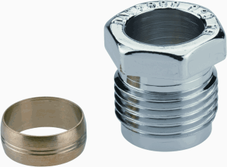 Danfoss klemset 1/2&quot; x 15 mm voor radiatorkranen en voetventielen