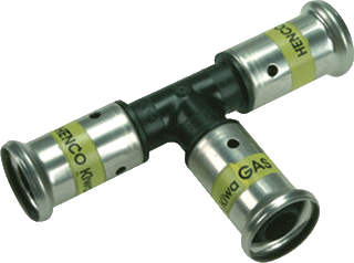 Henco Gas perskoppeling - T stuk 26 x 26 x 16 mm