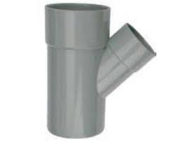 PVC T stuk 45&iexcl; 2 x mof/ 1 x spie  125 x 110 mm