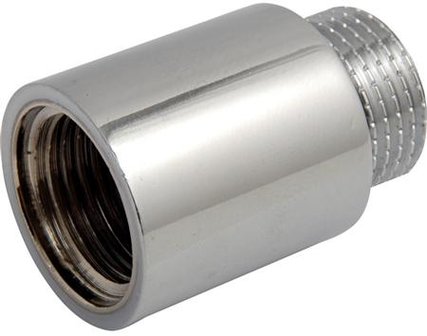 Kraan verlengstuk 1/2&quot; binnen x buitendraad x 10 mm lengte - chroom