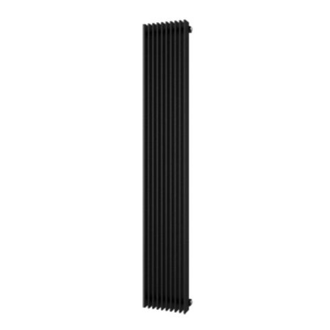 Plieger Cavallino Retto 1800 x 298 mm (614 watt) kleur zwart grafiet (black graphite) middenonder aansluiting
