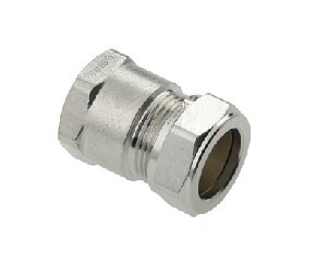 Bonfix rechte koppeling 3/4&quot; bin x 22 mm vernikkeld 1 x knel (82582AN)