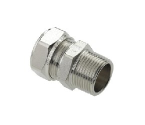 Bonfix rechte koppeling 3/4&quot; x 15 mm vernikkeld 1 x knel (82742AN)