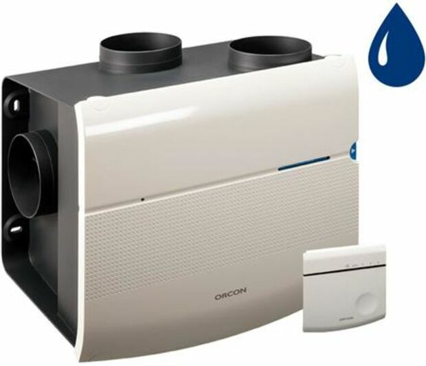 Woonhuisventilator Orcon MVS-15RH met CO2 bedieningssensor en Excl. RF-set. Bestel ook: RF-set (4218335).