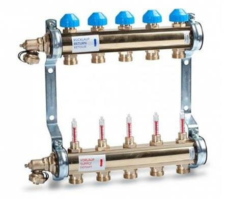 Thermrad messing 7 groepen vloerverwarming verdeler zonder pomp
