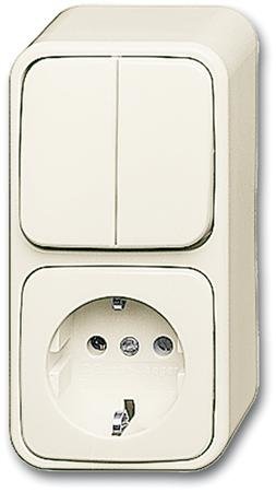 Busch-Jaeger Combinatie randaarde serie schakelaar opbouw (BJ 2601/5/2300EAP/11-503)