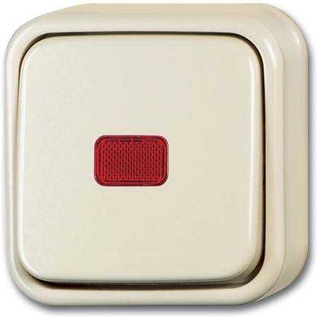 Busch-Jaeger wissel schakelaar opbouw met controle (BJ 2601/6 SKAP/11-503)