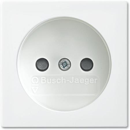 Busch-Jaeger Balance SI- WCD enkel zonder aarde met kinderbeveiliging- centraal plaat - r-alpin wit