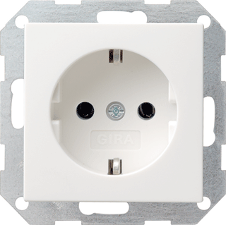 Gira wandcontactdoos enkel met randaarde Zuiver wit glanzend (ZWG) 046603