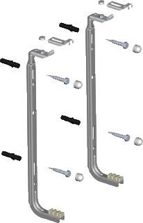 Wandbeugels set á 2 stuks voor rad 900 hoog inclusief bouten en pluggen