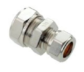 Bonfix rechte koppeling 22 x 28 mm vernikkeld 2 x knel (82536AN)