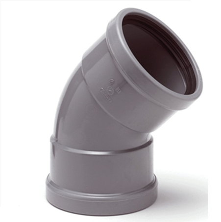 PVC bocht 110 mm 45° manchet 2 x mof