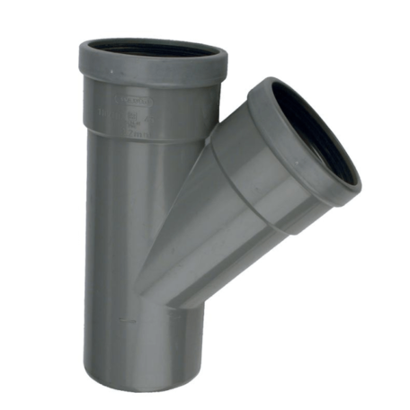 PVC manchet T Stuk 250 x 250 mm 45° 2 x mof/spie
