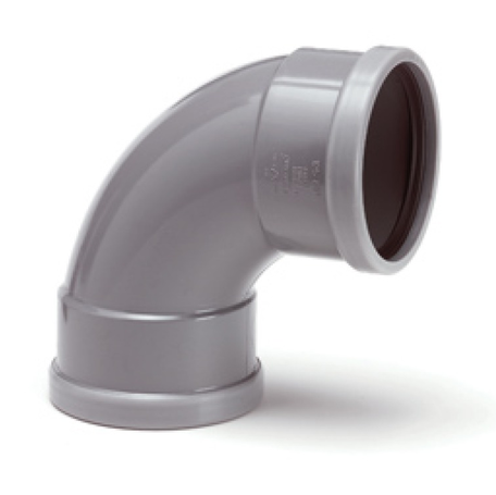 PVC bocht 125 mm 90° - manchet 2 x mof
