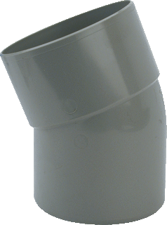 Pvc bocht 125 mm 22° - 1 x lijm mof x 1 spie