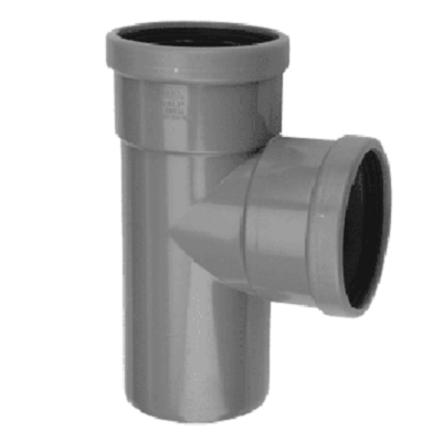 PVC manchet T Stuk 125 x 125 mm 90° - 2 x mof/spie