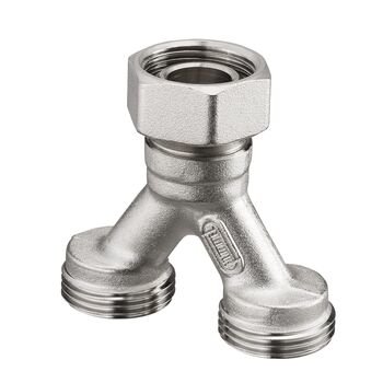 Aansluiting voor 2 circuits  van vloerverwarming  - 3/4 euro conisch  ( groepen splitter)