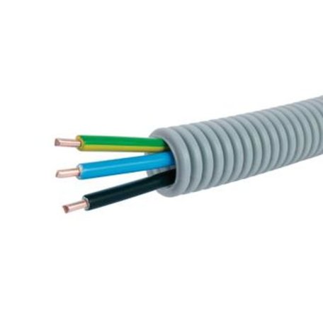 Voorbedrade Flex buis 16 mm  3 x 1,5 mm² -  zwart - Geelgroen - Blauw - rol á 100 meter