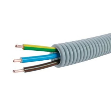 Voorbedrade Flexbuis 16 mm  3 x 2,5 mm² -  bruin, - blauw - geel/groen - rol á 100 meter