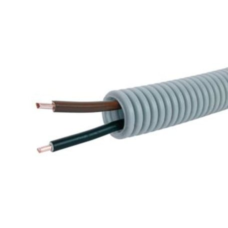 Voorbedrade Flexbuis 16 mm  1 x 2,5 bruin + 1 x 1,5 mm²  zwart  - rol á 100 meter