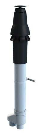 Skyline 300 HR Safe PP dakdoorvoer met spruitstuk 80/80 mm zwart
