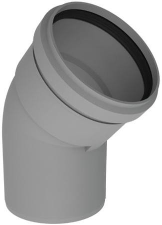 PP kunststof rookgasafvoer bocht 80 mm 45 graden