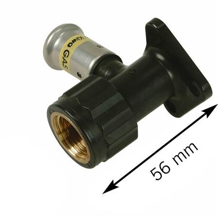 Henco Gas perskoppeling - muurplaat 20 mm x 3/4