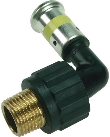 Henco Gas perskoppeling - knie 26 mm x 3/4