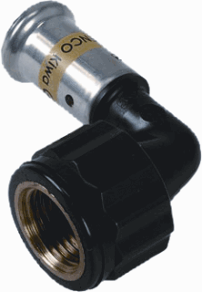 Henco Gas perskoppeling - knie 20 mm x 1/2