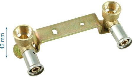 Henco dubbele muurplaat 120 mm 2 x 16 mm met 3/8