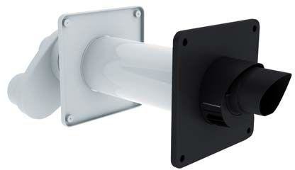 Geveldoorvoer HR Safe PP 80/125 + Adapter 2 x 80 mm