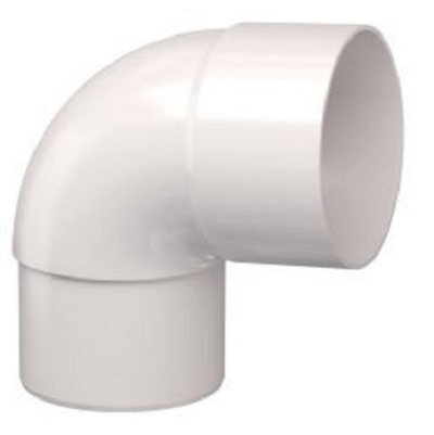 PVC Hemelwaterafvoer bocht 80 mm 90¡ WIT mof/spie verjongd (M/VS)